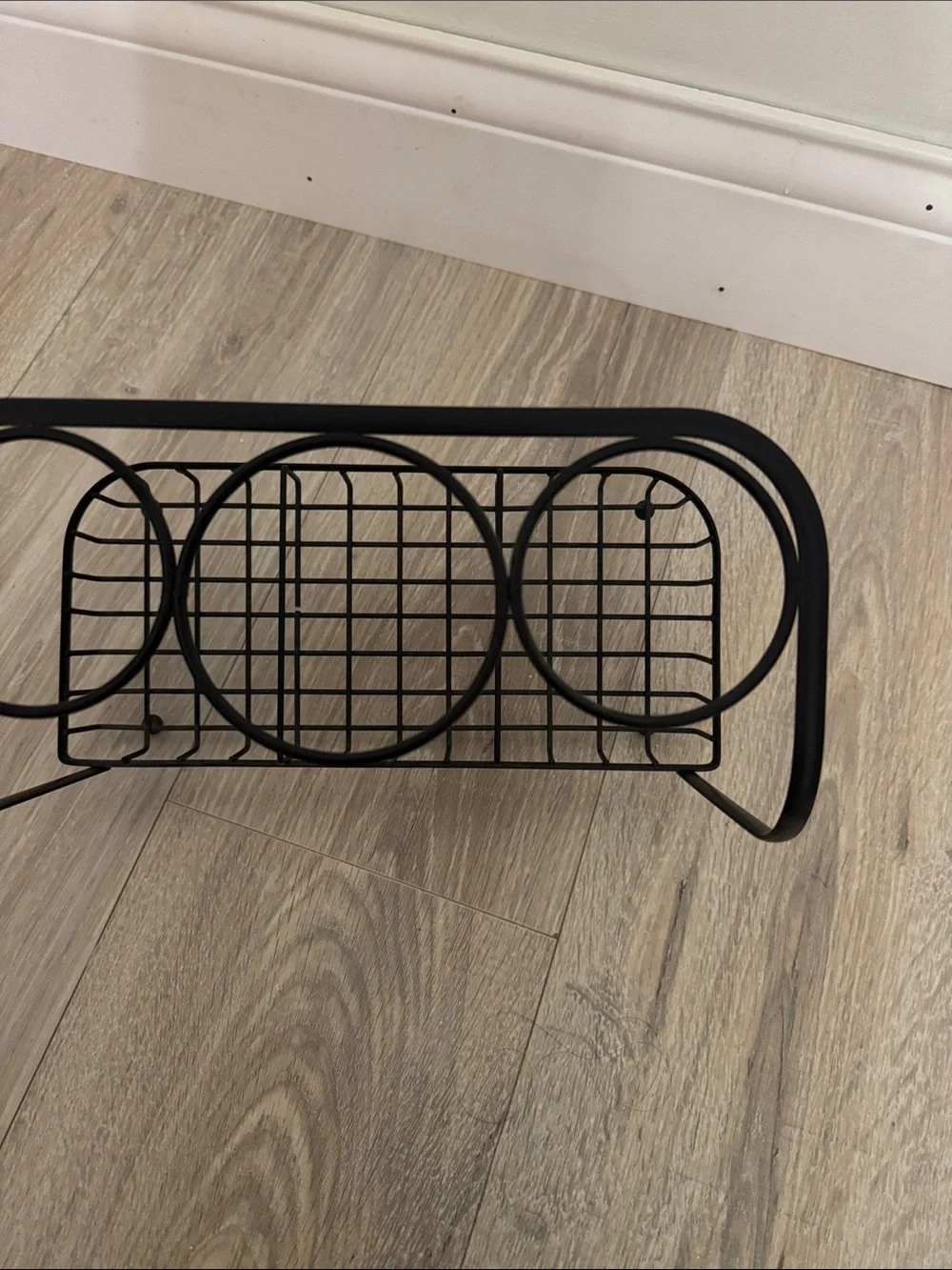 Black Metal Countertop Organizer with Three Round Holders